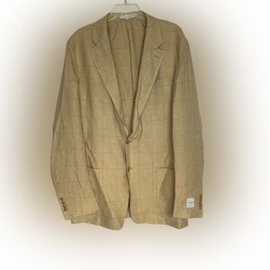 Todd Snyder Windowpane Sport Coat Tan NWT Silk Linen Blend